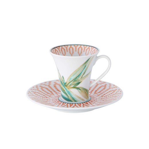 Tasse à café et soucoupe en porcelaine de Fidji, Ø13,5x7,1 cm