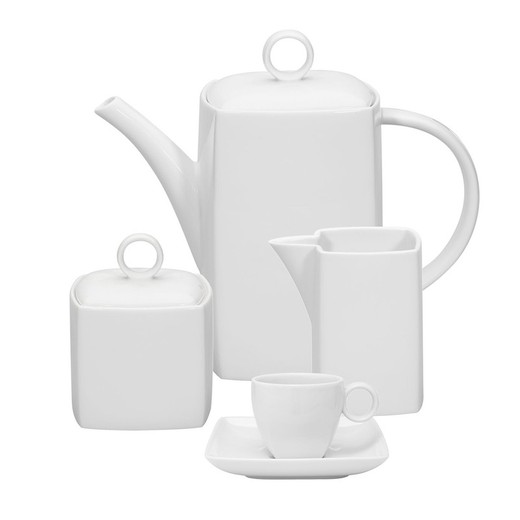  Taza de café elegante de té, tetera y platillo, taza de café  blanca, tazas de cerámica reutilizables para el hogar, para café, leche,  té, taza de café para leche, café con