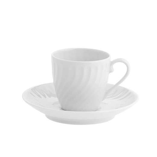 Tazzina caffè con piattino in porcellana Sagres, Ø11,7x5,6 cm