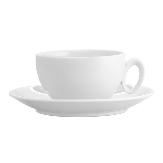 White porcelain cup with saucer, Ø 16.7 x 6.2 cm | Broadway White
