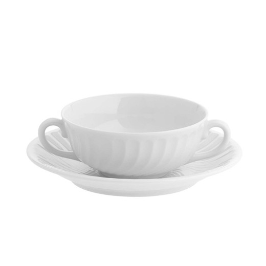Consomme kop og underkop porcelæn Sagres, 18x0x5,2 cm