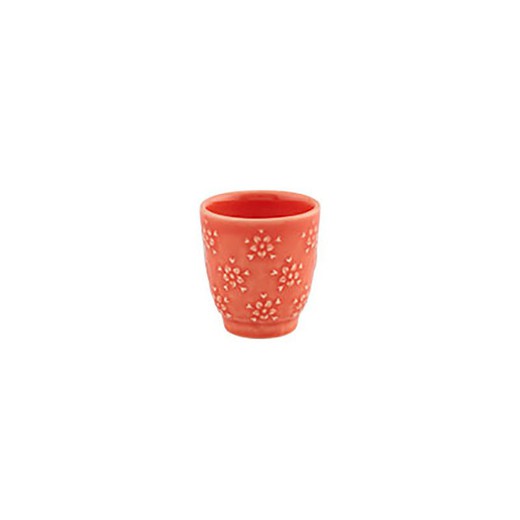 Tasse à café en faïence corail, 6,3 x 6,3 x 6,8 cm | Flore