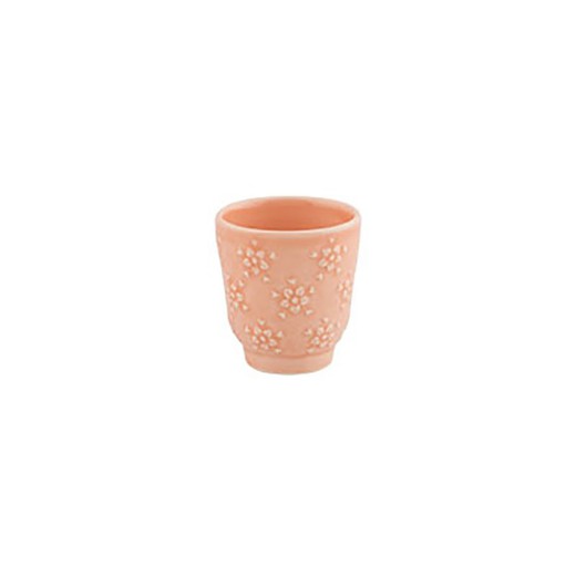 Tasse à café en faïence rose, 6,3 x 6,3 x 6,8 cm | Flore