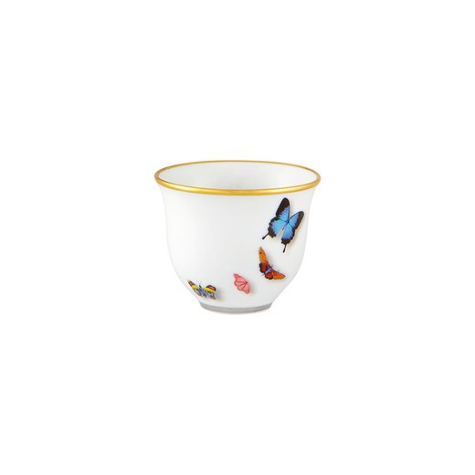 Mehrfarbige Kaffeetasse aus Porzellan, Ø 6 x 5,1 cm | Schmetterlingsparade