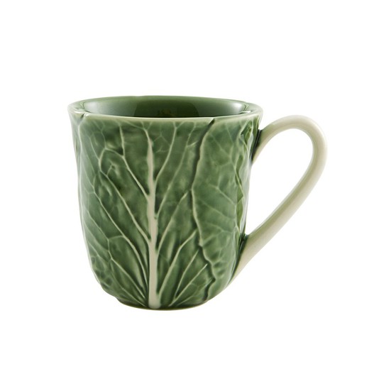 Taza de loza en verde, 14 x 12 x 10,5 cm | Repollo