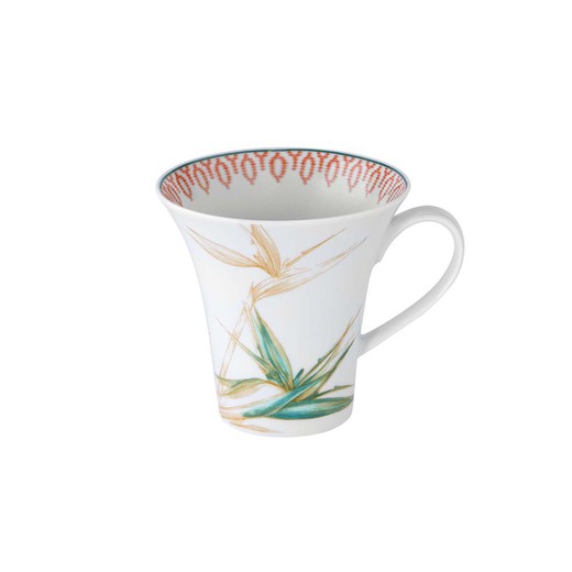 Caneca de porcelana de Fiji, 14,1x11,5x11,2 cm