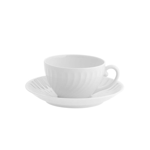 Tasse à thé et soucoupe en porcelaine Sagres, Ø14,9x5,7 cm