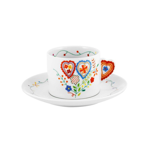 Tasse à thé et soucoupe en porcelaine Vila Verde, Ø14,9x6,6 cm