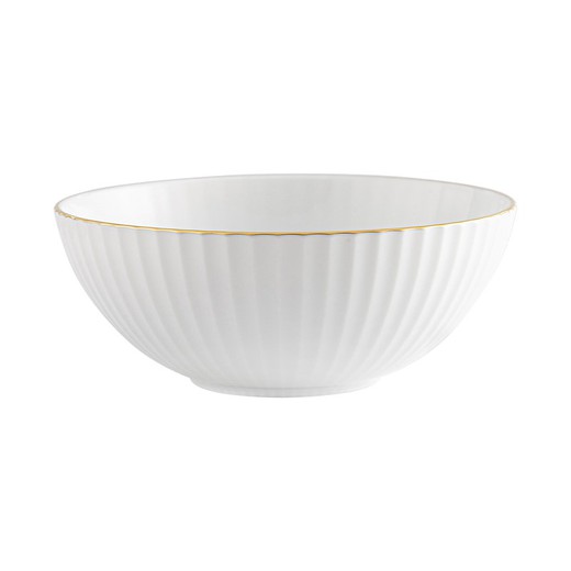 Tigela para Cereais em Porcelana Branco e Dourado, 15,2 x 15,2 x 6 cm | 200 anos