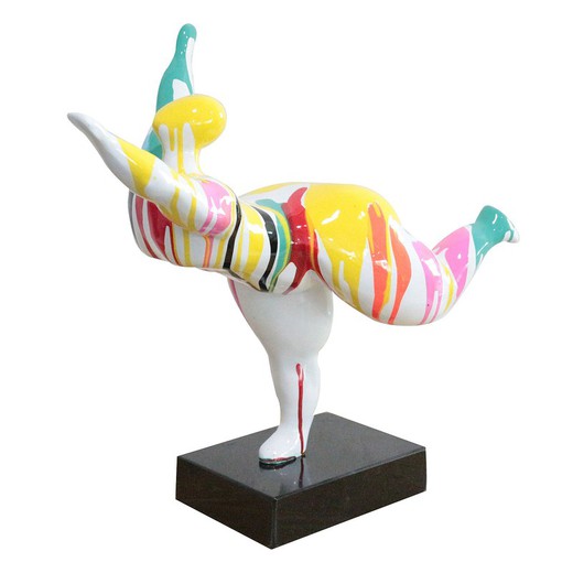 TESSA-Figura femminile in poliresina multicolore, 53x24x46 cm