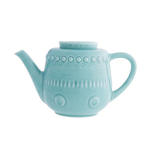 Turquoise stoneware teapot, 26.4 x 15.3 x 18.9 cm | Fantasy