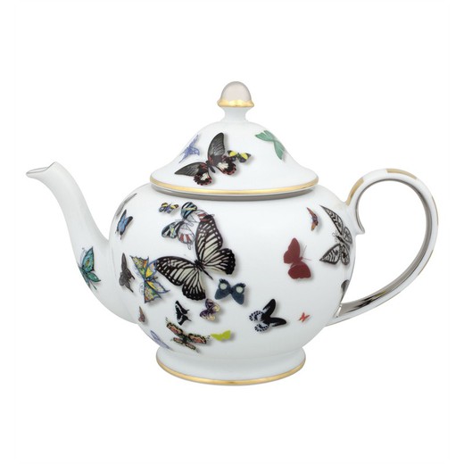 Porcelain teapot in multicolor, 15.8 x 26.3 x 18.1 cm | butterfly parade