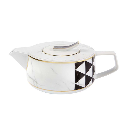 Carrara porcelain teapot, 24.4x15.5x10 cm