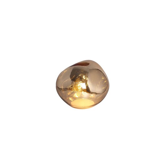 Lámpara de mesa THELIO de vidrio dorada, Ø28x23 cm