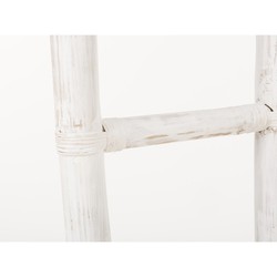 Escalera decorativa blanca de madera y metal, 51x4x152 cm — Qechic