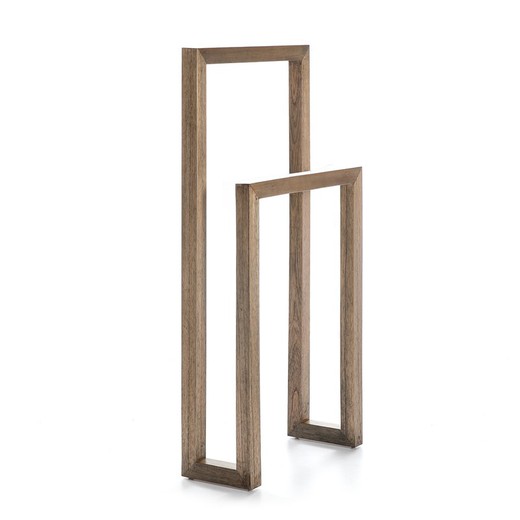 Porta asciugamani in legno naturale, 55x21x110 cm