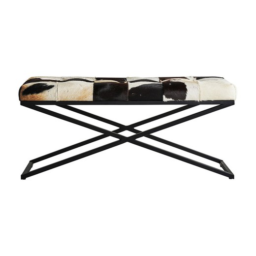 Trim Bed Foot Stool de hierro en negro/blanco, 105 x 38 x 46 cm