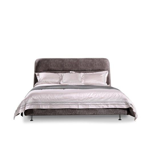 TROMSO | Gray upholstered bed 150 x 200 cm