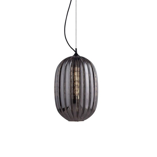 Lámpara TULINE colgante de vidrio gris smoky, Ø 32  x H 160 cm