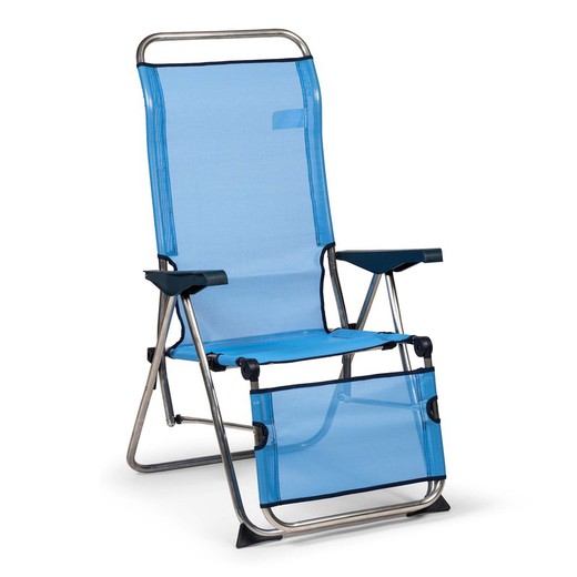 5-positie relax-ligstoel, met anatomische rugleuning, structuur van textiel en aluminium, 75x63x114 cm