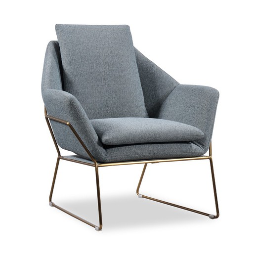 JOUW | Grijsblauw gestoffeerde fauteuil 78 x 78 x 77 cm