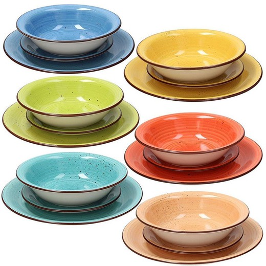 18-piece ceramic tableware in multicolor | Art&Pepper