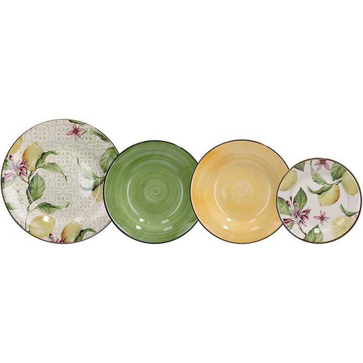 18-częściowa ceramiczna zastawa stołowa w wielokolorowym kolorze | Zagara