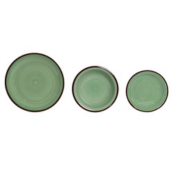 Vajilla completa de 18 piezas de porcelana azul y verde — Qechic