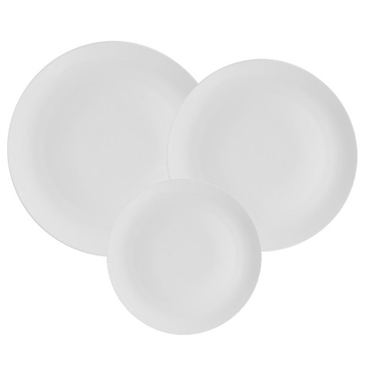 18-Piece Blank Porcelain Dinnerware Set | Broadway White