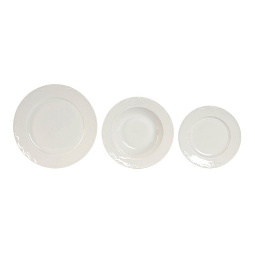 Conjunto de louças de porcelana em branco de 18 peças | clássico