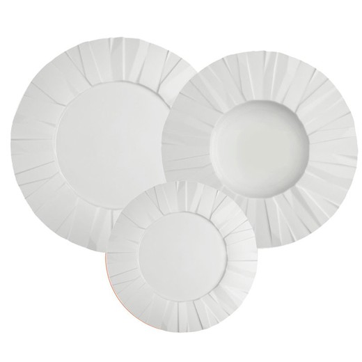 18-częściowa porcelanowa zastawa stołowa w kolorze białym | Matryca