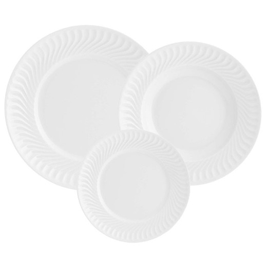 18-Piece Blank Porcelain Dinnerware Set | Sagres