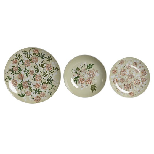 18-piece porcelain tableware in multicolor | Ivy&Daisy
