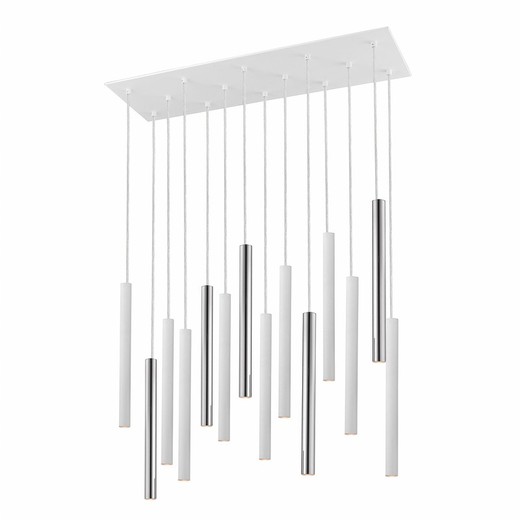 VARAS-Chrome / White Ceiling Lamp, 25x82x40 cm