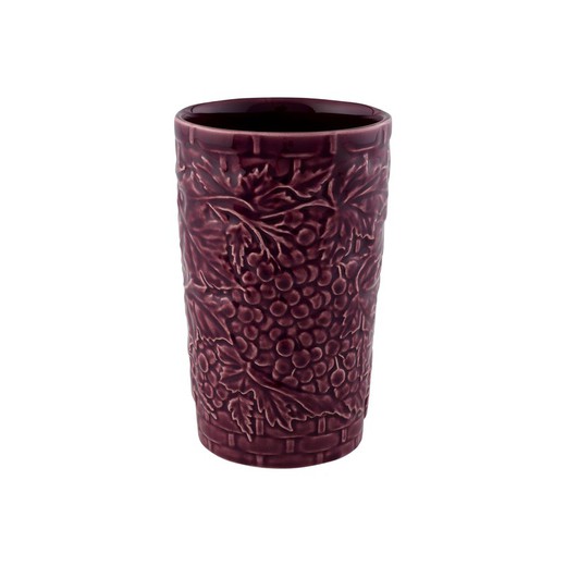 Tall earthenware glass in purple, Ø 10 x 15 cm | Carmen Uvas