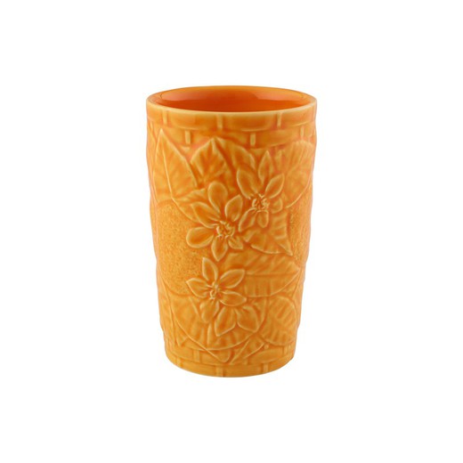 Højt lertøjsglas i orange, Ø 10 x 15 cm | Carmen Orange