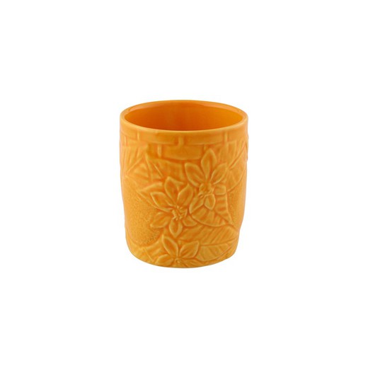 Vaso bajo de loza en naranja, Ø 9 x 10 cm | Carmen Naranja