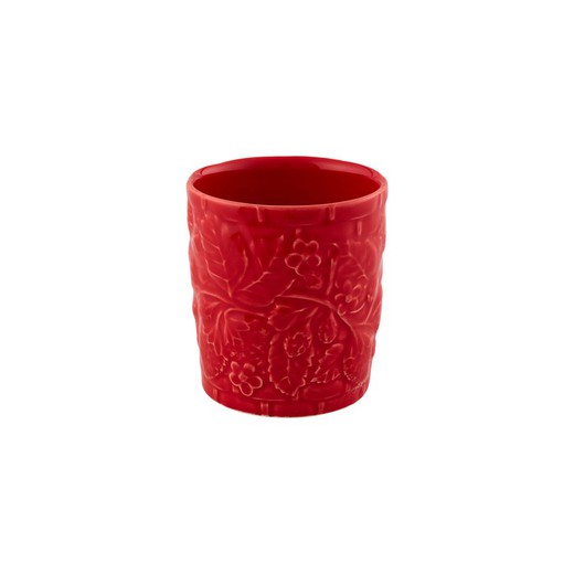 Lågt lergodsglas i rött, Ø 9 x 10 cm | Carmen Fresas