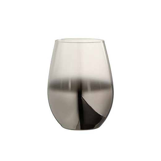Verloopglas bolglas in zilver, 9,5 x 9,5 x 13 cm | Gedegradeerd