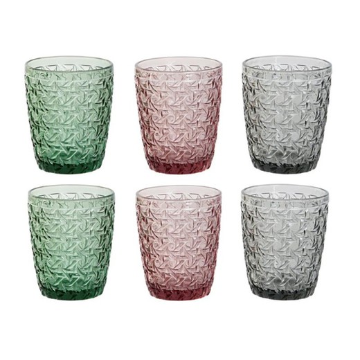 Set de vasos de cristal en multicolor, 8 x 8 x 10 cm | Colors