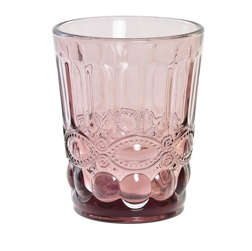 Kryształowe szkło w kolorze różowym, Ø 8 x 10 cm | Cabrala