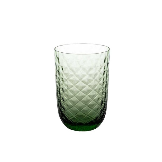 Grønt Lavt Glas i Grønt Buriti Glas, Ø8,8x13cm