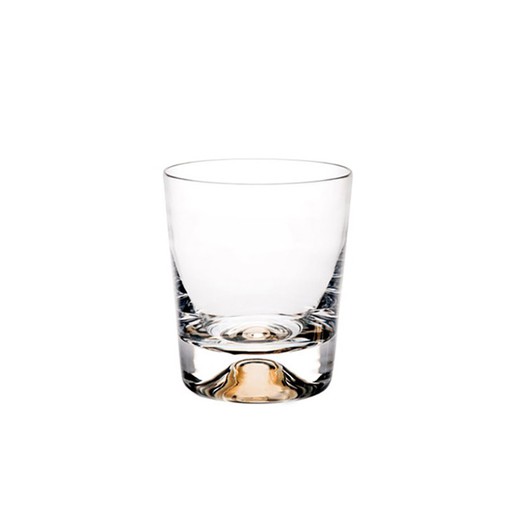 Krystal og guld kort whiskyglas gennemsigtigt og guld, Ø 9 x 10 cm | olympos