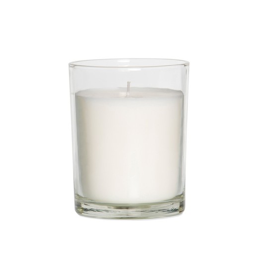 Vela perfumada em vidro branco e cera, Ø10 x 12,5 cm | clássico