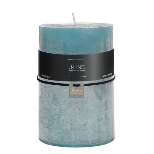 Blue cylinder wax candle, 10x10x15 cm