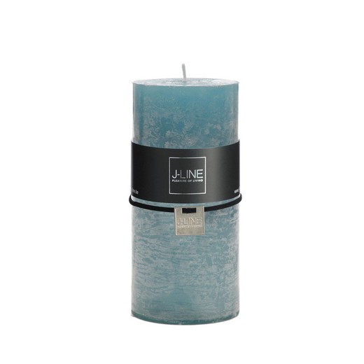 Wax candle blue cylinder, 7x7x15 cm
