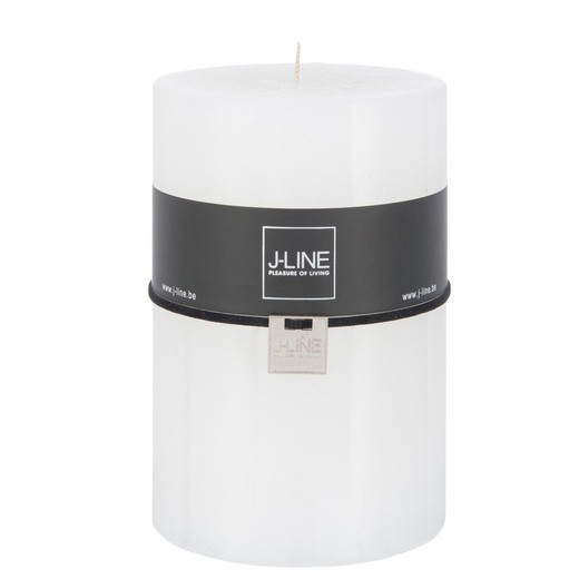 White cylinder wax candle, 10x10x15 cm