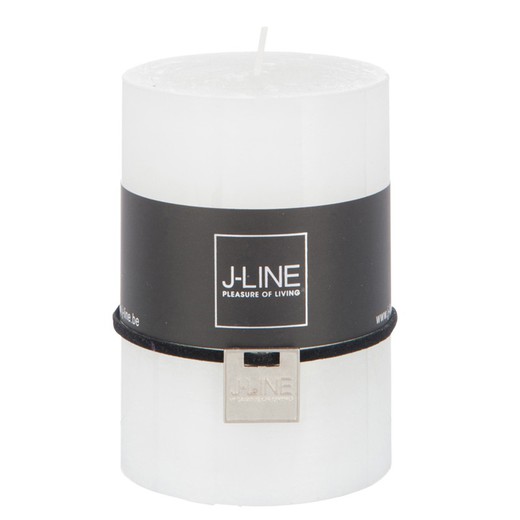 White cylinder wax candle, 7x7x10 cm