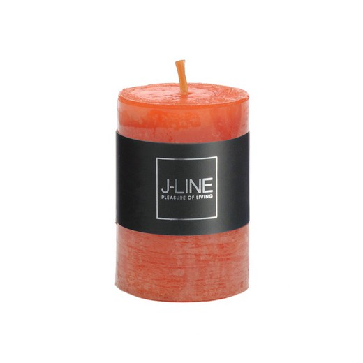 Bougie en cire de cylindre orange, 5x5x8 cm