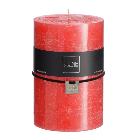 Red cylinder wax candle, 10x10x15 cm